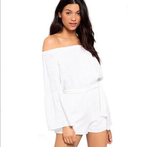 L*Space Miranda White Off The Shoulder Romper